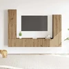 TV staliukas 4 dalių sieninis televizoriaus spintelės komplektas Artisan Oak