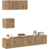 TV staliukas 4 dalių sieninis televizoriaus spintelės komplektas Artisan Oak