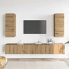 TV staliukas 4 dalių sieninis televizoriaus spintelės komplektas Artisan Oak