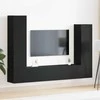 TV staliukas TV spintelių komplektas 6 pcs Juodas ąžuolas Apdirbta mediena