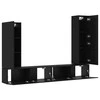 TV staliukas TV spintelių komplektas 4 pcs Juodas ąžuolas Apdirbta mediena