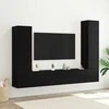 TV staliukas TV spintelių komplektas 4 pcs Juodas ąžuolas Apdirbta mediena