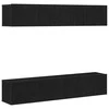 TV staliukas TV spintelių komplektas 4 pcs Juodas ąžuolas 80 x 30 x 30 cm