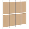 4-skydelis kambario skirstytuvas Smėlio 200 x 200 cm Audinys