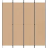 4-skydelis kambario skirstytuvas Smėlio 200 x 220 cm Audinys