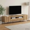TV staliukas 3 dalių LED televizoriaus spintelė BREDA 3 vnt. Artisano ąžuolo