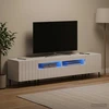 TV staliukas 5 dalių LED televizoriaus stovas Itin blizgi balta