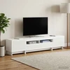 TV staliukas 5 dalių LED televizoriaus stovas Itin blizgi balta