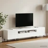 TV staliukas 5 dalių LED televizoriaus stovas Itin blizgi balta