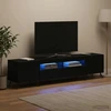 TV staliukas 3 dalių LED televizoriaus spintelė BREDA 3 vnt. Juoda