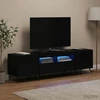 TV staliukas 3 dalių LED televizoriaus spintelė BREDA 3 vnt. Juoda