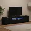 TV staliukas 3 dalių LED televizoriaus spintelė HOORN 3 vnt. Juoda