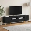 TV staliukas 3 dalių LED televizoriaus spintelė DELFT Juoda Apdirbta mediena
