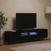TV staliukas 3 dalių LED televizoriaus spintelė ZWOLLE Juoda
