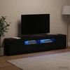 TV staliukas 3 dalių LED televizoriaus spintelė HOORN 3 vnt. Juoda