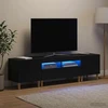 TV staliukas 5 dalių LED televizoriaus stovas Juoda Apdirbta mediena