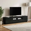 TV staliukas 3 dalių LED televizoriaus spintelė HOORN 3 vnt. Juoda