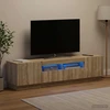 TV staliukas 3 dalių LED televizoriaus spintelė HOORN 3 vnt. Sonoma ąžuolas