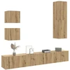 TV staliukas 5 dalių sieninis televizoriaus spintelės komplektas Artisan Oak