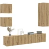TV staliukas 5 dalių sieninis televizoriaus spintelės komplektas Artisan Oak