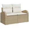 Lauko baldų komplektas Sodo Sofų Rinkinys su pagalve 5 pcs Bežinė ir balta poliratanas