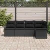 Lauko baldų komplektas Sodo Sofų Rinkinys su saugykla 5 pcs Juoda poliratanas