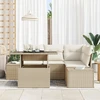 Sodo Sofų Rinkinys 5 vnt. Bežinė ir kreminė poliratanas
