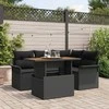 Sodo Sofų Rinkinys su pagalve 5 pcs Juoda