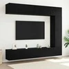 TV staliukas TV spintelių komplektas 5 pcs Juodas ąžuolas Apdirbta mediena