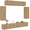 TV staliukas 6 dalių sieninis televizoriaus spintelės komplektas Artisan Oak