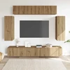 TV staliukas 6 dalių sieninis televizoriaus spintelės komplektas Artisan Oak