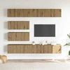 TV staliukas 6 dalių sieninis televizoriaus spintelės komplektas Artisan Oak