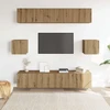TV staliukas 6 dalių sieninis televizoriaus spintelės komplektas Artisan Oak