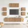 TV staliukas 7 dalių sieninis televizoriaus spintelės komplektas Artisan Oak