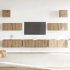 TV staliukas 7 dalių sieninis televizoriaus spintelės komplektas Artisan Oak