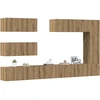 TV staliukas 7 dalių sieninis televizoriaus spintelės komplektas Artisan Oak