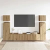 TV staliukas 8 dalių sieninis televizoriaus spintelės komplektas Artisan Oak