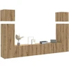 TV staliukas 8 dalių sieninis televizoriaus spintelės komplektas Artisan Oak