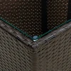 Arbatos staliukas, rudas, 41,5x41,5x44cm, poliratanas/stiklas