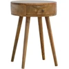 Artisan Furniture Apvalus mango medienos naktinis staliukas, ąžuolo atspalvio
