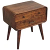 Artisan Furniture Avora mango medienos naktinis staliukas su 3 stalčiais, kaštono atspalvio