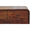 Artisan Furniture Avora mango medienos naktinis staliukas su 3 stalčiais, kaštono atspalvio