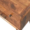 Artisan Furniture Avora mango medienos naktinis staliukas su 3 stalčiais, kaštono atspalvio