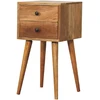 Artisan Furniture Ąžuolo atspalvio mini naktinis staliukas su 2 stalčiais