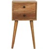 Artisan Furniture Ąžuolo atspalvio mini naktinis staliukas su 2 stalčiais