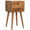 Artisan Furniture Ąžuolo atspalvio mini naktinis staliukas su 2 stalčiais