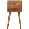 Artisan Furniture Ąžuolo atspalvio mini naktinis staliukas su 2 stalčiais