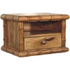 Artisan Furniture Bamboo mango medienos naktinis staliukas, gintarinio ąžuolo atspalvio