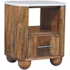 Artisan Furniture Beaumont Marble mango medienos naktinis staliukas su marmuro detale