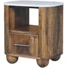 Artisan Furniture Beaumont Marble mango medienos naktinis staliukas su marmuro detale